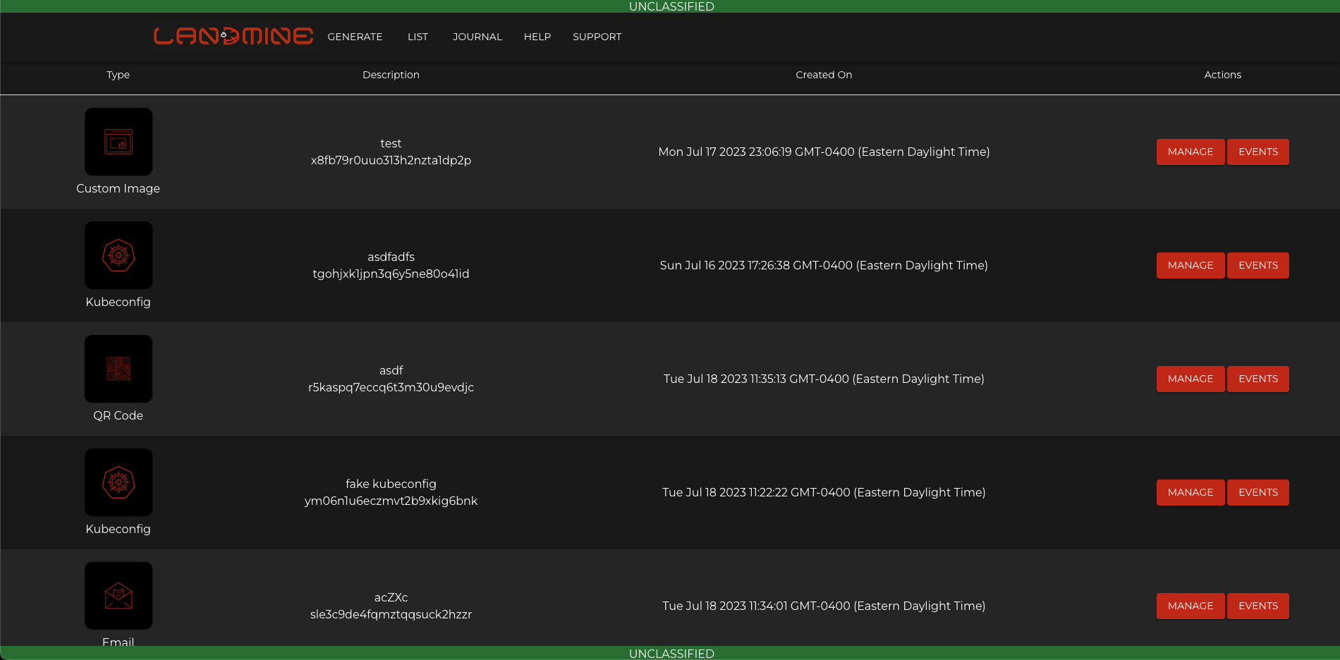 Landmine Asset List