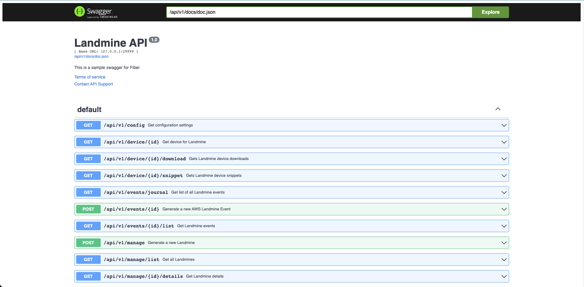 Landmine API Interface